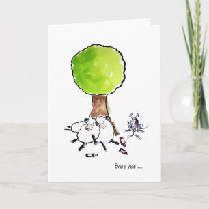 Carte d'anniversaire ivre de moutons