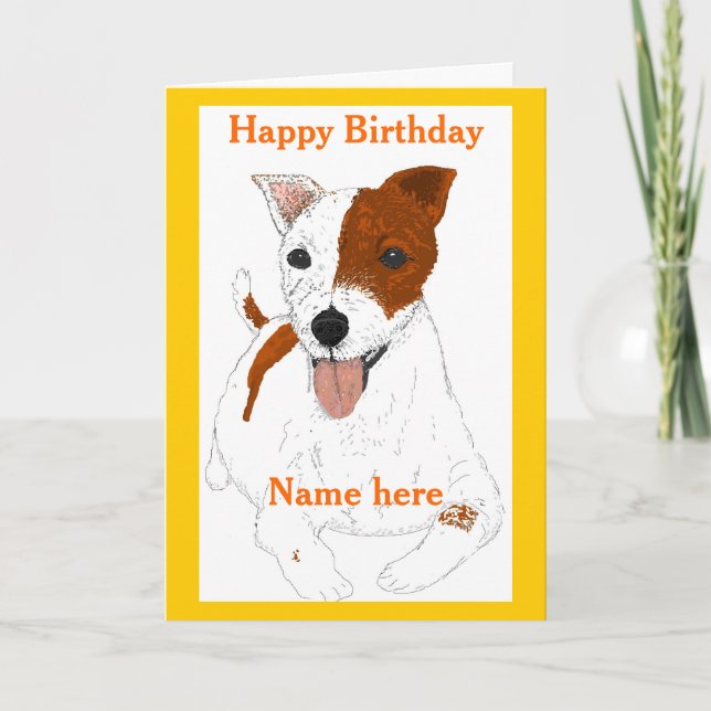 Carte d'anniversaire Jack Russell Terrier (Devant)