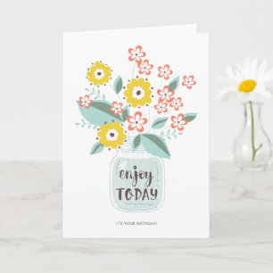 Carte d'anniversaire Jar of Flowers