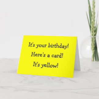 Carte d'anniversaire jaune