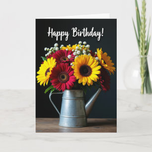 Carte d'anniversaire jaune cramoisi