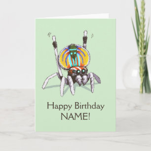Carte d'anniversaire joli Peacock Spider Customisé