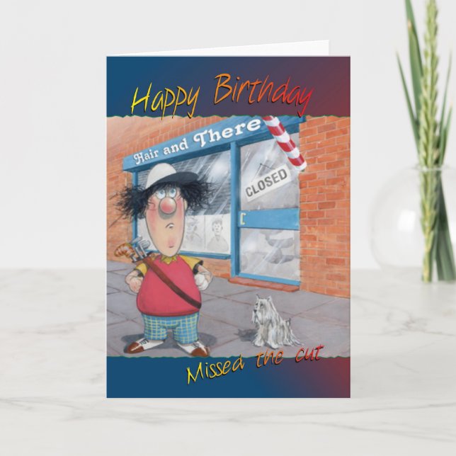Carte d'anniversaire jouante au golf (Devant)