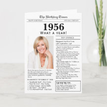 Carte d'anniversaire Journal 1956