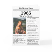 Carte d'anniversaire Journal 1965