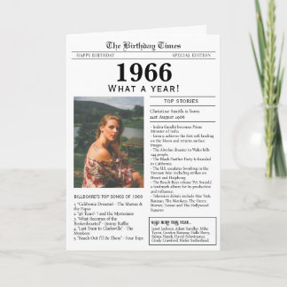 Carte d'anniversaire Journal 1966