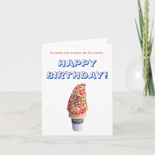 Carte d'anniversaire joyeuse à la crème glacée