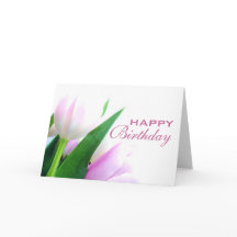Carte d'anniversaire joyeuse aux tulipes