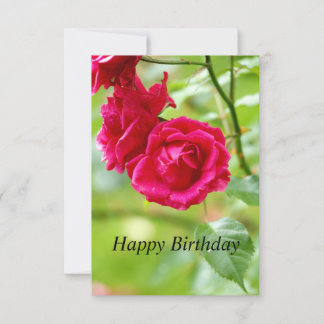 Carte d'anniversaire Joyeuse avec des roses rouges