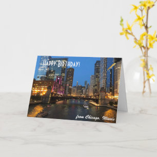 Carte d'anniversaire joyeuse de Chicago River