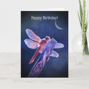 Carte d'anniversaire joyeuse de libellule