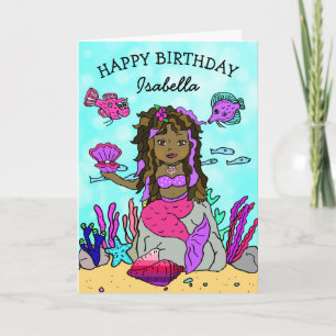 Carte d'anniversaire joyeuse de Sirène d'ethnie vi