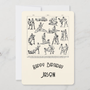 Carte d'anniversaire joyeuse des hommes des Arts M
