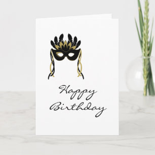 Carte d'anniversaire joyeuse du Masque Arlequin