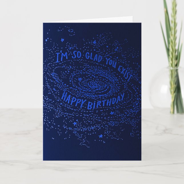 Carte d'anniversaire joyeuse espace sentimental (Devant)