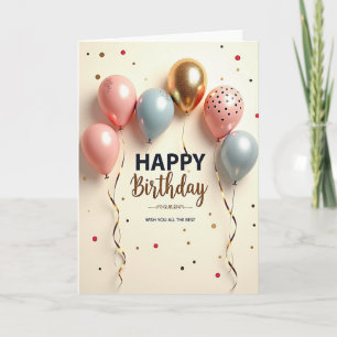 Carte d'anniversaire joyeuse et flottante