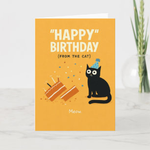 Carte d'anniversaire joyeuse et ludique   Chat mig