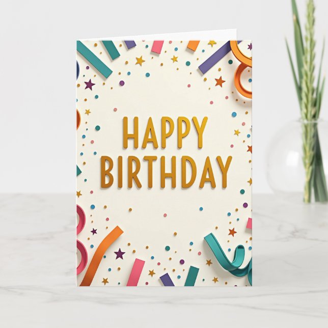 Carte d'anniversaire Joyeuse Fête (Devant)