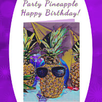 Carte d'anniversaire joyeuse pour ananas de fête