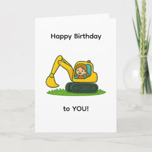 Carte d'anniversaire joyeuse pour fille avec dessi