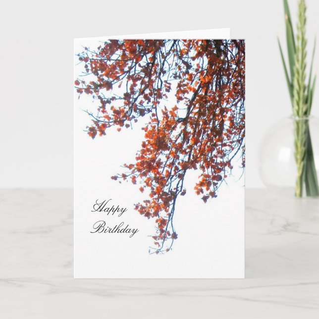 Carte d'anniversaire joyeuse pour les Feuilles cri (Devant)
