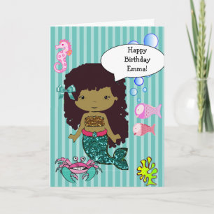 Carte d'anniversaire joyeuse pour les sirènes ethn