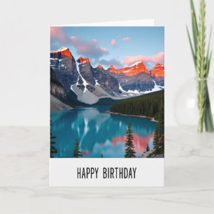 Carte d'anniversaire joyeuse pour un lac alpin