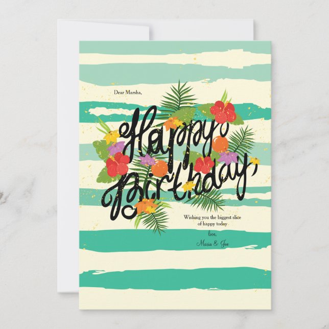 Carte d'anniversaire Joyeux Anniversaire Hibiscus (Devant)