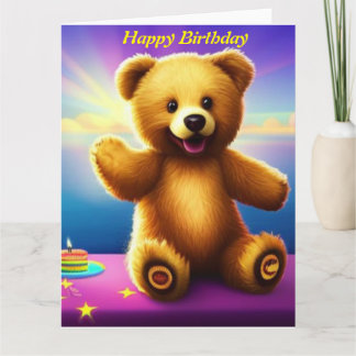 Carte d'anniversaire Joyeux Anniversaire Ours en P
