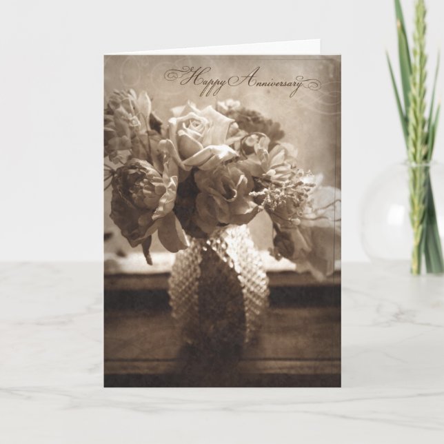 Carte d'anniversaire joyeux de style antique (Devant)