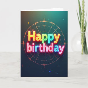 Carte d'anniversaire Joyeux Néon