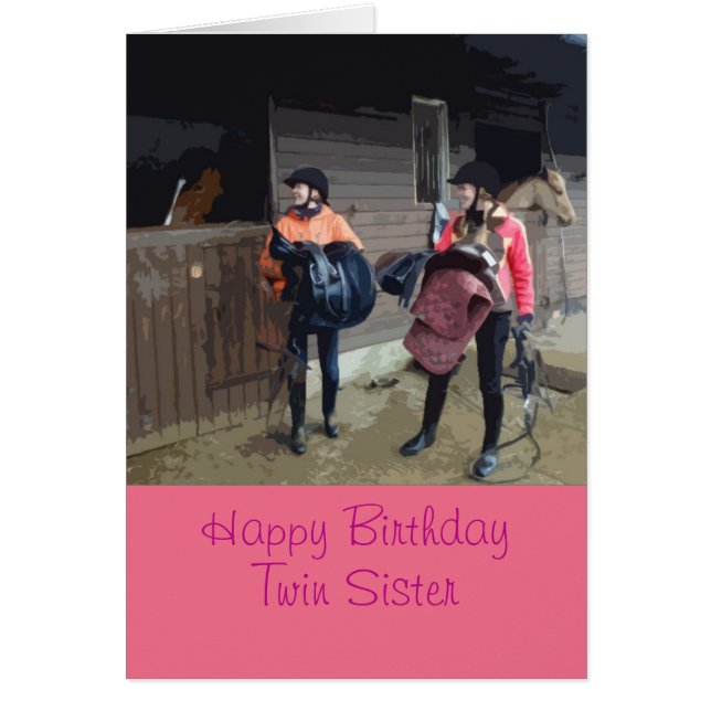 Carte d'anniversaire jumelle de soeur (Devant)