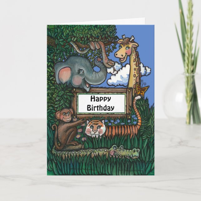 Carte d'anniversaire Jungle (Devant)