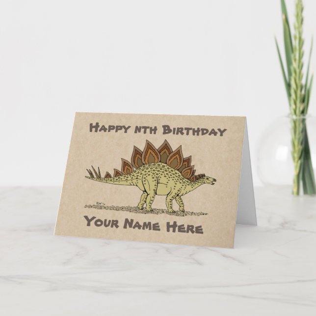 Carte d'anniversaire Jurassic Dinosaur Stegosaurus (Devant)