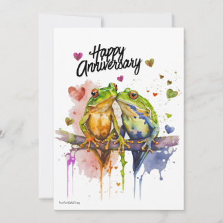 Carte d'anniversaire JW "Grenouilles amoureuses"