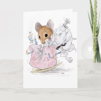 Carte d'anniversaire Karate Mouse
