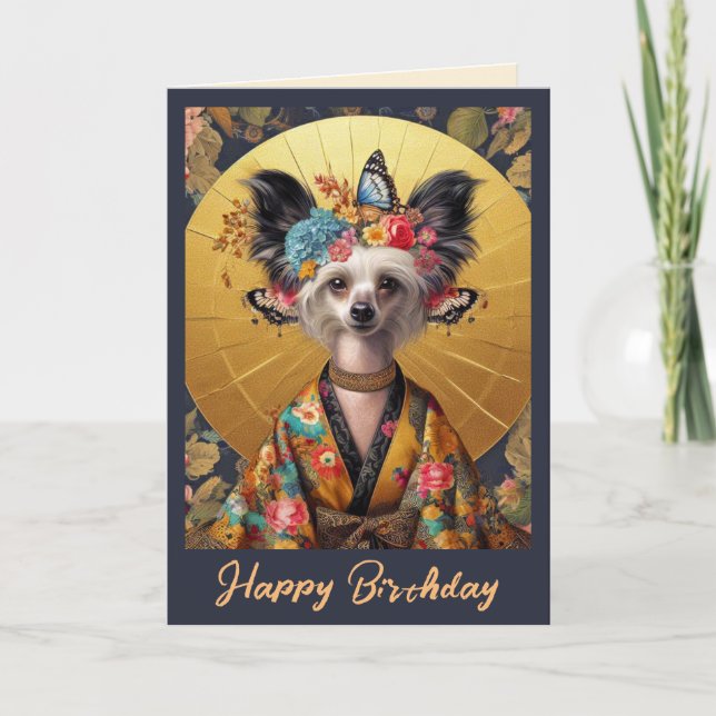 Carte d'anniversaire | Kimono chinois arrêté Anniv (Devant)