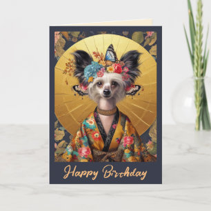 Carte d'anniversaire   Kimono chinois arrêté Anniv