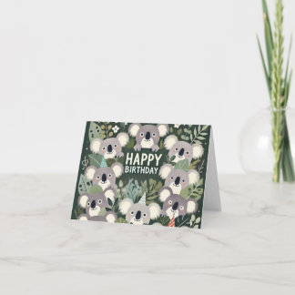 Carte d'anniversaire Koala Green