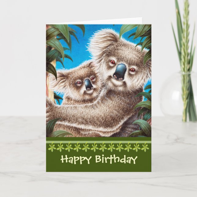 Carte d'anniversaire Koalas (Devant)