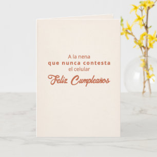 Carte d'anniversaire La Nena Que No Contesta