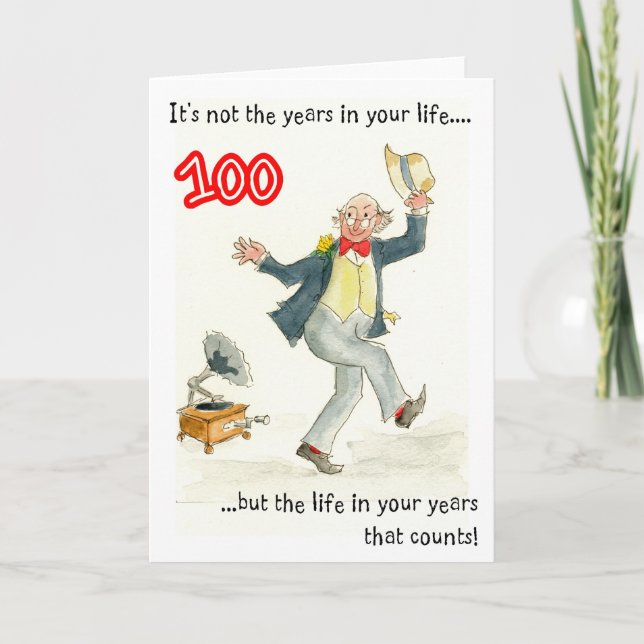 Carte d'anniversaire "La vie dans vos années" 100e (Devant)