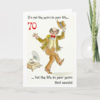 Carte d'anniversaire "La vie dans vos années" 70e