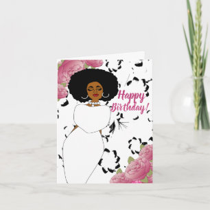 Carte d'anniversaire Lady in White African America
