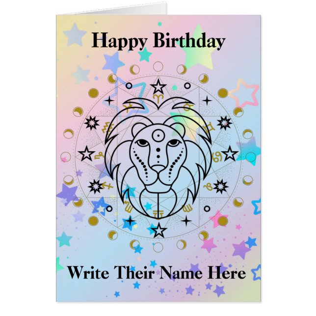 Carte d'anniversaire Leo Astrology du 23 juillet a (Devant)