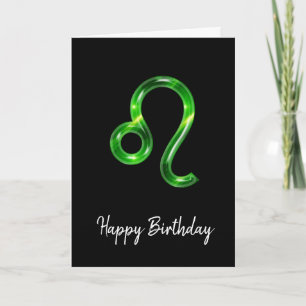 Carte d'anniversaire Léo verte