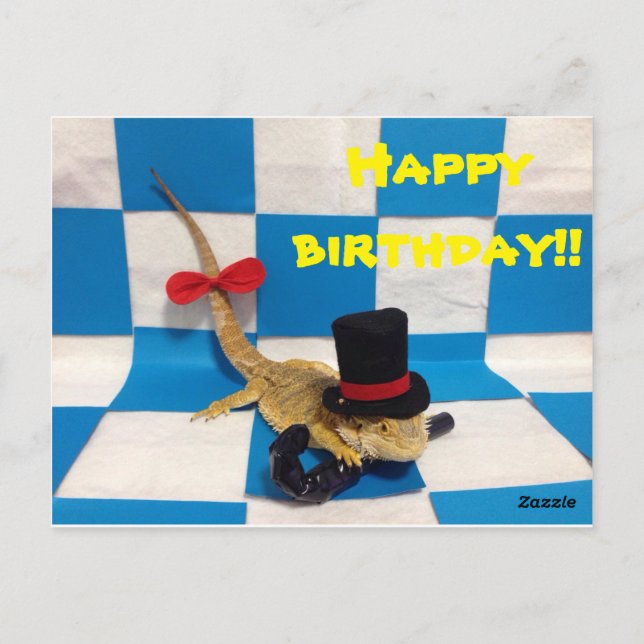Carte d'anniversaire ☆ lézard (Dos)