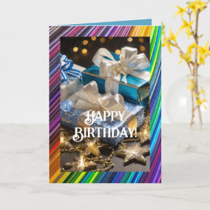 Carte d'anniversaire LGBTQ, carte de voeux pliée d