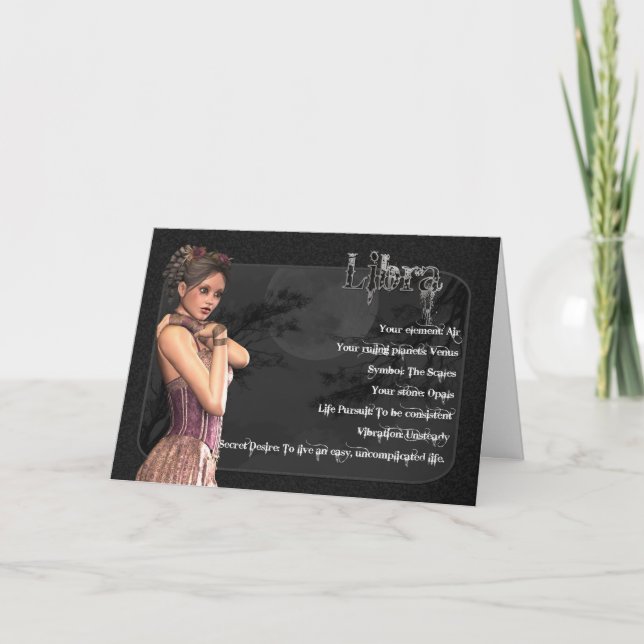 Carte d'anniversaire Libra Gothic Zodiac (Devant)