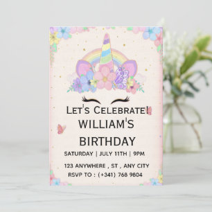 Carte d'anniversaire licorne imprimable Téléchar